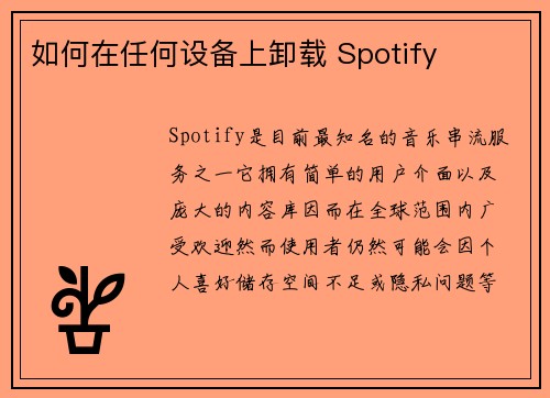 如何在任何设备上卸载 Spotify 